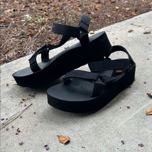 Teva Black Flatform Sandals